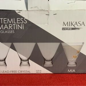 Mikasa Cheers Stemless Martini Glasses, Set Of 4